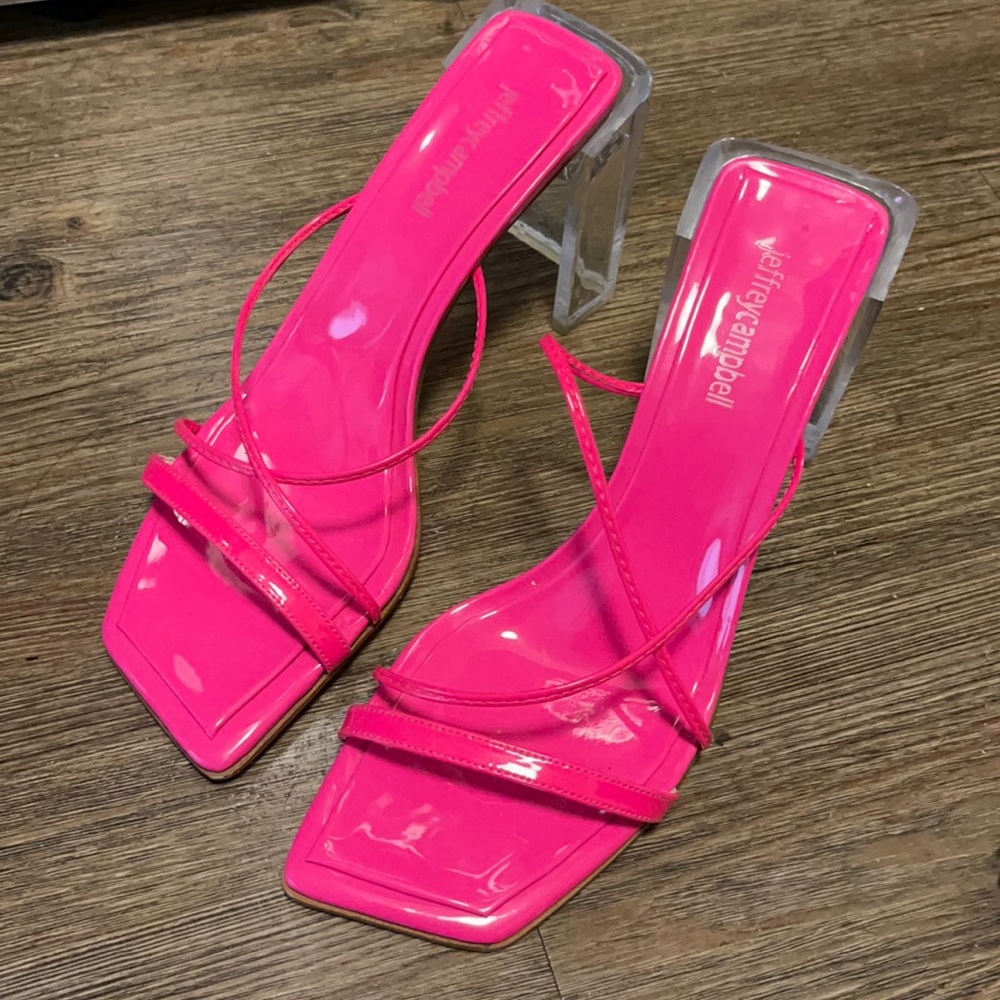 Jeffrey Campbell *worn* Neon Pink sandals